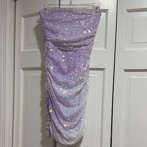 Windsor Strapless Sequin Dress in Lavender